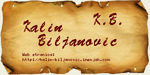 Kalin Biljanović vizit kartica